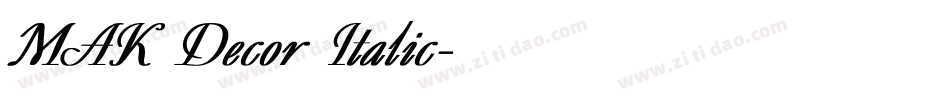 MAK Decor Italic字体转换